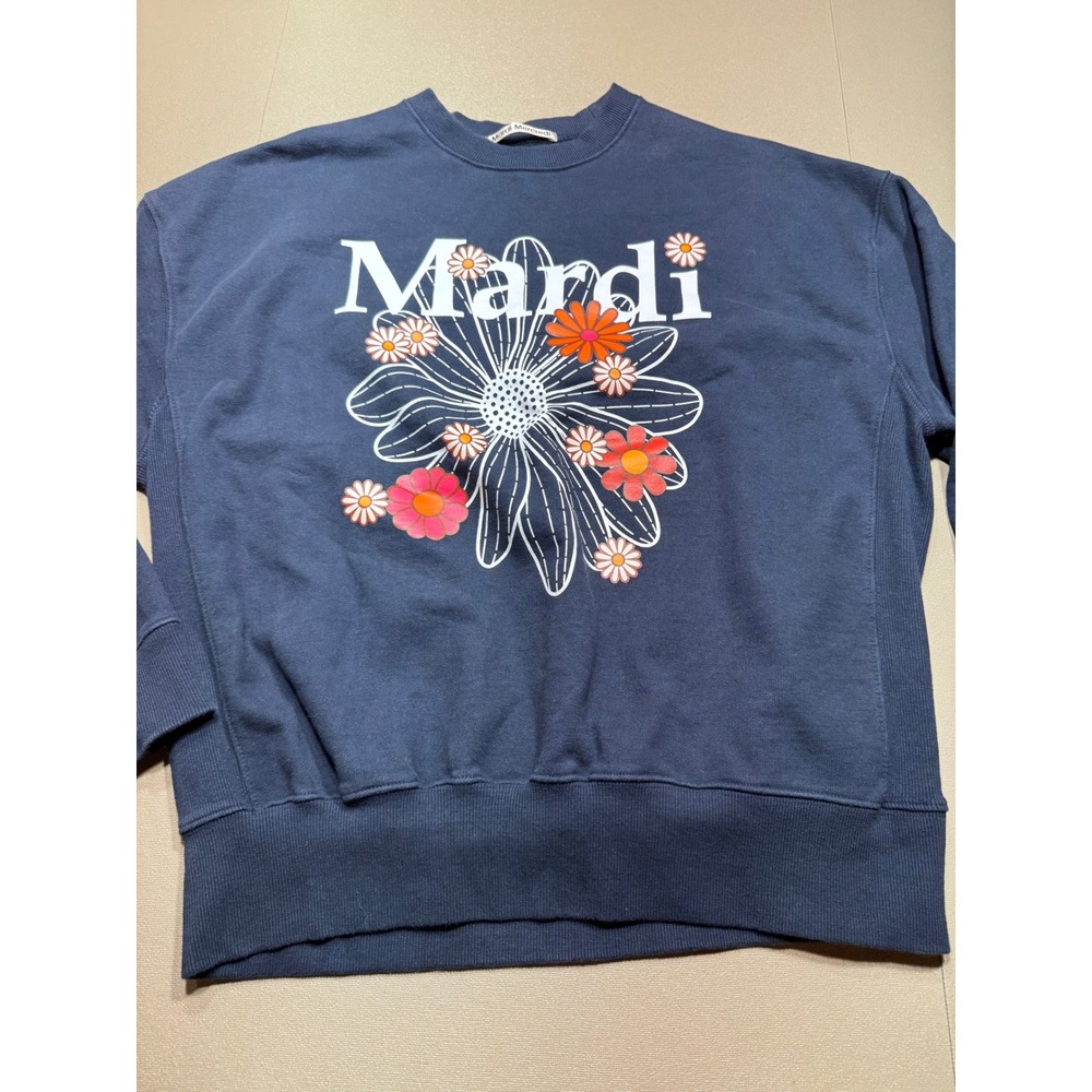 Mardi Mercredi Navy Blue‎ Floral Graphic Sweatshirt MM-01-CT100-0X Seoul Korea